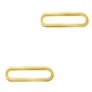 Anhänger aus Stainless Steel - Rostfreiem Stahl Zwischenstück Oval Gold