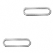 Anhänger aus Stainless Steel - Rostfreiem Stahl Zwischenstück Oval Silber