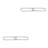 Stainless Steel - Rostfreiem Stahl Anhänger/Zwischenstück glieder doppelt Oval Silber