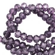 Facetten Top Glas Perlen 4x3 mm Rondellen Amethyst purple-pearl shine coating