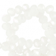 Facetten Top Glas Perlen 4x3 mm Rondellen Daisy white-pearl shine coating
