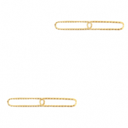 Stainless Steel - Rostfreiem Stahl Anhänger/Zwischenstück glieder doppelt Oval Gold