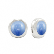 Perle Metall DQ Pearl blue-antik silber (Nickelfrei)