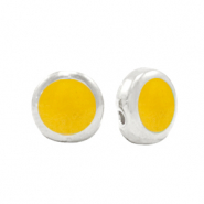 Perle Metall DQ Pearl tropical yellow-antik silber (Nickelfrei)