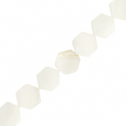 Perle Muschel Hexagon White