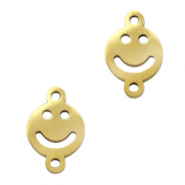 Anhänger aus Stainless Steel - Rostfreiem Stahl Zwischenstück Smiley Gold
