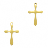 Anhänger aus Stainless Steel - Rostfreiem Stahl Cross Gold