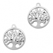 Anhänger aus Stainless Steel - Rostfreiem Stahl Tree of Life Silber
