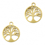 Anhänger aus Stainless Steel - Rostfreiem Stahl Tree of Life Gold