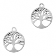 Anhänger aus Stainless Steel - Rostfreiem Stahl Tree of Life Silber