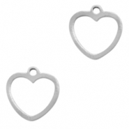 Anhänger aus Stainless Steel - Rostfreiem Stahl Heart Silber