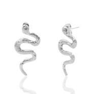 Stainless Steel - Rostfrei Stahl Ohrringe/Ohrstecker Snake Silber