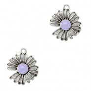Anh&auml;nger Metall DQ Daisy Antik silber-lilac purple (Nickelfrei)
