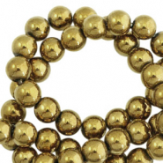 Perlen H&auml;matit rund 6mm Gold
