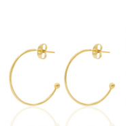 Stainless Steel - Rostfrei Stahl Ohrringe Ohrstecker Creolen Gold