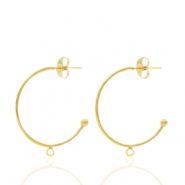 Stainless Steel - Rostfrei Stahl Ohrringe Ohrstecker Creolen mit &Ouml;se Gold