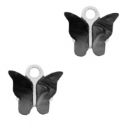 Anhänger aus Resin butterfly Silver-anthracite