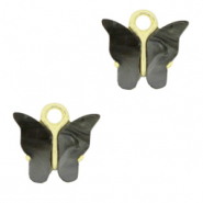 Anhänger aus Resin butterfly Gold-anthracite