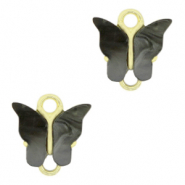 Anhänger aus Resin Zwischenstück butterfly Gold-anthracite