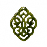 Anh&auml;nger aus Resin Rhombus Barock Dark olive green