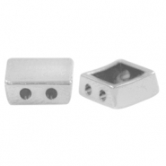 Perle Metall DQ Duo Beads Square Antik silber (Nickelfrei)