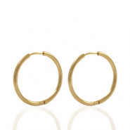 Stainless Steel - Rostfrei Stahl Ohrringe Creolen 18mm Gold