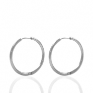 Stainless Steel - Rostfrei Stahl Ohrringe Creolen 18mm Silber