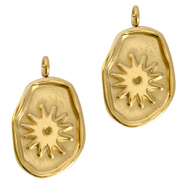 Anhänger aus Stainless Steel - Rostfreiem Stahl Flower Gold