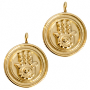 Anhänger aus Stainless Steel - Rostfreiem Stahl Hamsa Hand Gold
