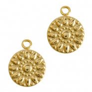 Anhänger aus Stainless Steel - Rostfreiem Stahl Flower Gold