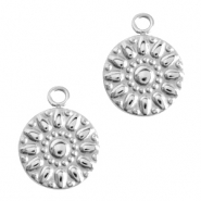 Anhänger aus Stainless Steel - Rostfreiem Stahl Flower Silber