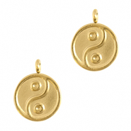 Anhänger aus Stainless Steel - Rostfreiem Stahl Yin & Yang Gold