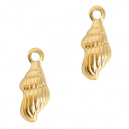 Anhänger aus Stainless Steel - Rostfreiem Stahl Shell Gold