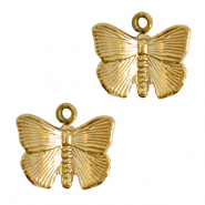 Anhänger aus Stainless Steel - Rostfreiem Stahl Butterfly Gold