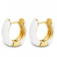 Musthave Ohrringe Creolen Enamel 15mm White-gold