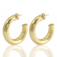TQ Metall Brass Ohrringe/Ohrstecker Creolen Gold