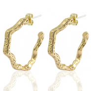 TQ Metall Brass Ohrringe/Ohrstecker Creolen Gold