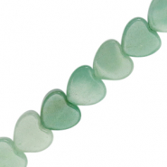 Perlen Naturstein Heart Soft turquoise green