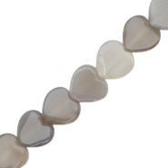 Perlen Naturstein Heart Grey opal