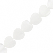 Perlen Naturstein Heart White