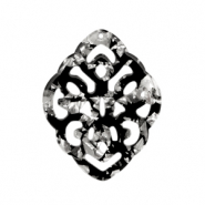 Anhänger aus Resin Barock Rhombus Silver-black