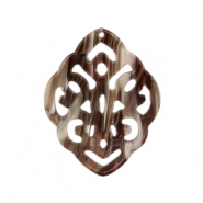Anhänger aus Resin Barock Rhombus Mixed brown