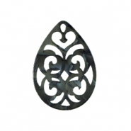 Anhänger aus Resin Barock Tropfen Black