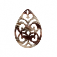 Anhänger aus Resin Barock Tropfen Mixed brown