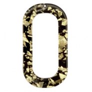 Anhänger aus Resin lang Oval Champagne-black