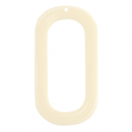 Anhänger aus Resin lang Oval Off white