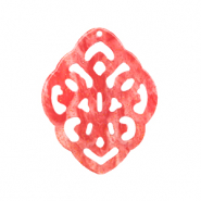 Anh&auml;nger aus Resin Rhombus Barock Living coral pink