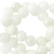 6 mm Perlen Naturstein rund  white  