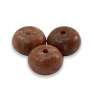Rondell Natursteinperlen Graniet 8x5mm Burgundy red