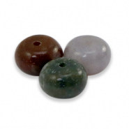 Rondell Natursteinperlen Chalcedon (Jaspis) 8x5mm Multicolour green